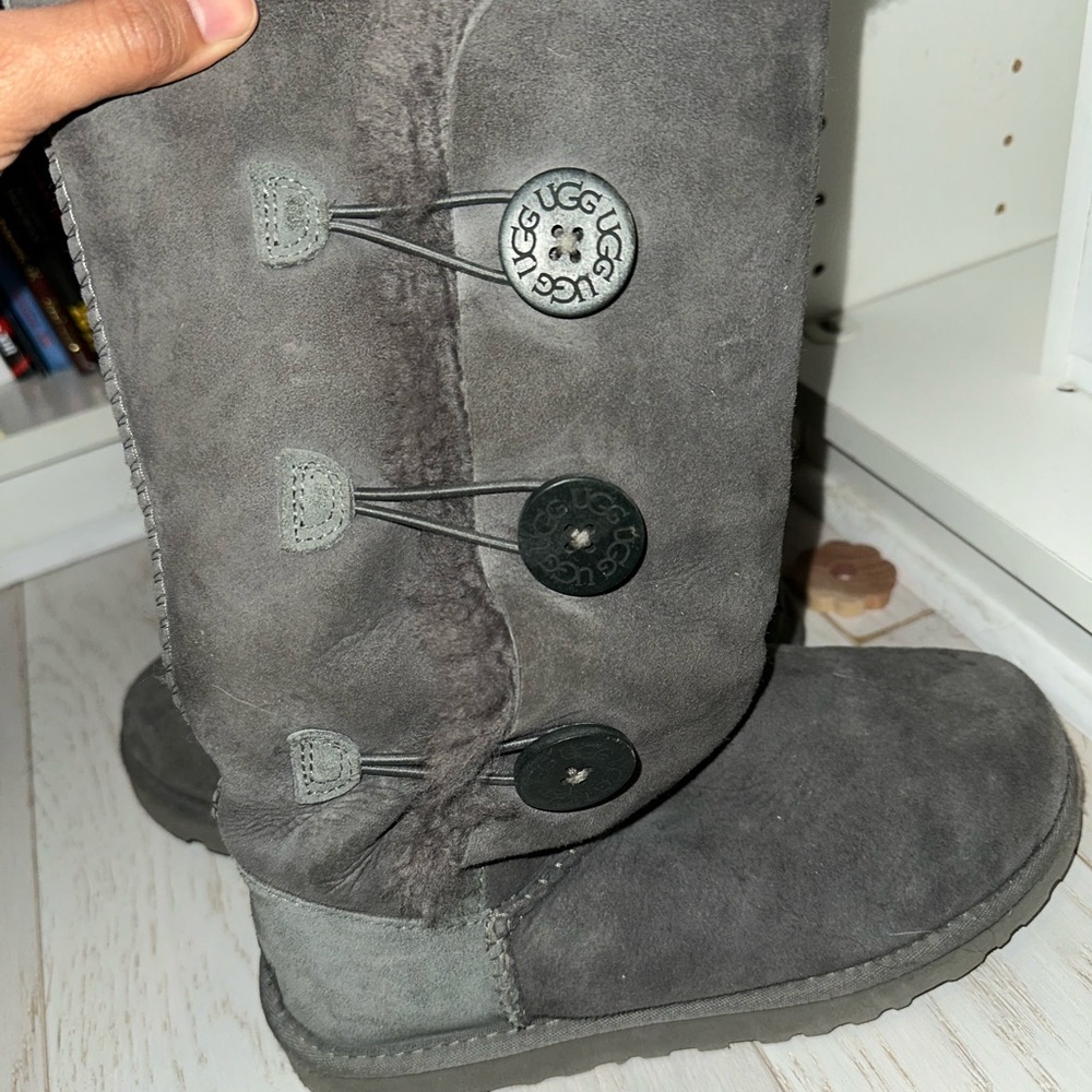UGG Gray Button Boots